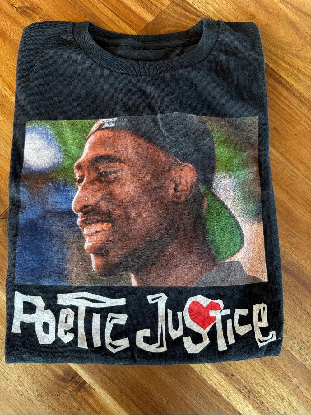 Black 'Poetic Justice' Graphic Tee with Red Accent 💥5/$25💥 Bundle!